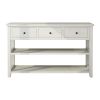 Console Table with Wood Frame and Legs; Sofa Table Entryway Table with 3 Drawers and 2 Open Shelves Antique White