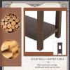 TREXM Rustic Brushed Texture Entryway Table Console Table with Drawer and Bottom Shelf for Living Room (Espresso)