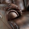 Leather Gel Zero Gravity Brown 37.5'' Width Power Recliner with Power Headrest