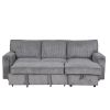 U_STYLE Upholstery Sleeper Sectional Sofa with Storage Bags and 2 cup holders on Arms