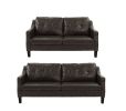 SOFA SET - 2PC SET in Black Faux Leather