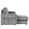 U_STYLE Upholstery Sleeper Sectional Sofa with Storage Bags and 2 cup holders on Arms