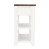 48'' Solid Pine Wood Top Console Table, Modern Entryway Sofa Side Table with 3 Storage Drawers and 2 Shelves. Easy to Assemble (Antique White+ Brown T