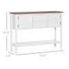 Console Table with Drawers, Vintage Entryway Table with 2 Drawers, Cabinets and Bottom Shelf, Retro Sofa Table for Living Room, Bedroom, White