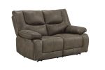 Harumi Loveseat (Power Motion); Gray Leather-Aire