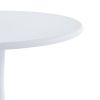 Modern 23.6'' Diameter Solid Metal Base White Round End Table