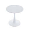 Modern 23.6'' Diameter Solid Metal Base White Round End Table