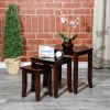 3-Piece Nesting Table Set, Dark Brown