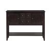 TREXM Cambridge Series Ample Storage Vintage Console Table with Four Small Drawers and Bottom Shelf for Living Rooms, Entrances and Kitchens (Espresso