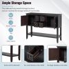 TREXM Cambridge Series Ample Storage Vintage Console Table with Four Small Drawers and Bottom Shelf for Living Rooms, Entrances and Kitchens (Espresso
