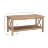 Edmiston Coffee Table with Shelf, Driftwood