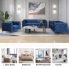 85.5" Velvet Upholstered Sofa with Sturdy Metal Legs,Modern Sofa Couch with Button Tufted Back, 3 Seater Sofa Couch for Living Room,Apartment,Home Off