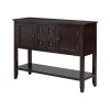 TREXM Cambridge Series Ample Storage Vintage Console Table with Four Small Drawers and Bottom Shelf for Living Rooms, Entrances and Kitchens (Espresso