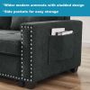 [Video] MH 82" Sleeper Sofa Bed Reversible Sectional Couch with Storage Chaise and Side storage bag for Living Room Furniture Set, silver rivets on bo