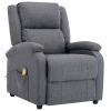 Massage Recliner Dark Gray Fabric
