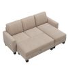 Reversible Sectional Couch with Storage Chaise L-Shaped Sofa for Apartment Sectional Set ,Sectional Sofa with Ottoman,Nailhead Textured Linen Fabric 3