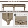 Retro Console Table Entryway Table 58" Long Sofa Table with 2 Drawers in Same Size and Bottom Shelf for Storage (Rustic )
