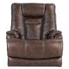 Leather Gel Zero Gravity Brown 37.5'' Width Power Recliner with Power Headrest