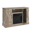 Farmhouse Classic Media TV Stand Antique Entertainment Console with 18" Electric Fireplace Insert for TV up to 50" with Open and Closed Storage Space,