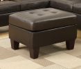 Modular Sectional w Ottoman Espresso Faux Leather 4pcs Sectional Sofa LAF And RAF Loveseat Corner Wedge Ottoman Tufted Cushion Couch