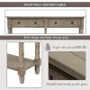 TREXM Console Table Sofa Table Easy Assembly with Two Storage Drawers and Bottom Shelf for Living Room, Entryway (Grey Wash)