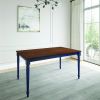 Lafayette Medium Brown and Navy Blue Wood Dining Table