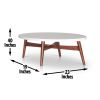Mid-Century Modern Cocktail Table - Natural Cherry Legs, White Silverstone¬Æ Tops - Contemporary Simplicity with Classic Design