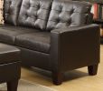 Modular Sectional w Ottoman Espresso Faux Leather 4pcs Sectional Sofa LAF And RAF Loveseat Corner Wedge Ottoman Tufted Cushion Couch