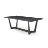 Rectangular MDF Dining Table Mid Century Modern for Dining Room Balcony Cafe Bar Conference Matt black