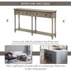 TREXM Console Table Sofa Table Easy Assembly with Two Storage Drawers and Bottom Shelf for Living Room, Entryway (Grey Wash)