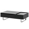 ON-TREND Multi-functional Coffee Table with Lifted Tabletop, Contemporary Cocktail Table with Metal Frame Legs, High-gloss Surface Dining Table for Li