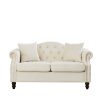57" Chesterfield Sofa Grey Velvet for Living Room, 2 Seater Sofa Tufted Couch with Rolled Arms and Nailhead for Living Room, Bedroom, Office, Apartmen