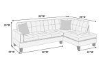 Living Room Furniture 2-PCS Sectional Sofa Set LAF Sofa And RAF Chaise Mushroom Color Tweeted-Like Velvet Tufted Couch Nailheads