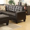 Modular Sectional w Ottoman Espresso Faux Leather 4pcs Sectional Sofa LAF And RAF Loveseat Corner Wedge Ottoman Tufted Cushion Couch