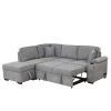 87.4" Sleeper Sofa Bed,2 in 1 Pull Out sofa bed L Shape Couch with Storage Ottoman for Living Room,Bedroom Couch and Small Apartment, Gray