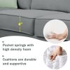 [VIDEO provided] 112*87" Sectional Sofa Couches Living Room Sets, 7 Seats Modular Sectional Sofa with Ottoman, L Shape Fabric Sofa Corner Couch Set wi