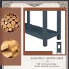 TREXM Rustic Brushed Texture Entryway Table Console Table with Drawer and Bottom Shelf for Living Room (Antique Navy)