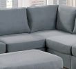 Modular Sectional 6pc Set Living Room Furniture L-Sectional Grey Linen Like Fabric 2x Corner Wedge 2x Armless Chairs and 2x Ottomans