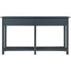 TREXM Rustic Brushed Texture Entryway Table Console Table with Drawer and Bottom Shelf for Living Room (Antique Navy)