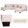Ustyle Modern Large U-Shape Sectional Sofa, Double Extra Wide Chaise Lounge Couch, Beige