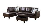 Brown Semi PU Synthetic Leather Sofa Living Room Sofa