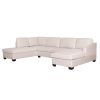 Ustyle Modern Large U-Shape Sectional Sofa, Double Extra Wide Chaise Lounge Couch, Beige