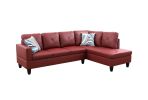 Red Semi PU Synthetic Leather Sofa Living Room Sofa