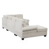 120" Modern U-Shaped Corner Sectional Sofa Upholstered Linen Fabric Sofa Couch for Living Room, Bedroom, Beige