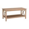 Edmiston Coffee Table with Shelf, Driftwood