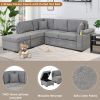 87.4" Sleeper Sofa Bed,2 in 1 Pull Out sofa bed L Shape Couch with Storage Ottoman for Living Room,Bedroom Couch and Small Apartment, Gray