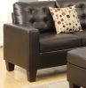 Modular Sectional w Ottoman Espresso Faux Leather 4pcs Sectional Sofa LAF And RAF Loveseat Corner Wedge Ottoman Tufted Cushion Couch