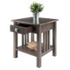 Stafford Accent Table; Oyster Gray