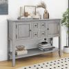TREXM Cambridge Series Ample Storage Vintage Console Table with Four Small Drawers and Bottom Shelf for Living Rooms, Entrances and Kitchens (Antique