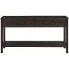 TREXM Rustic Entryway Console Table, 60" Long Sofa Table with two Different Size Drawers and Bottom Shelf for Storage (Espresso)